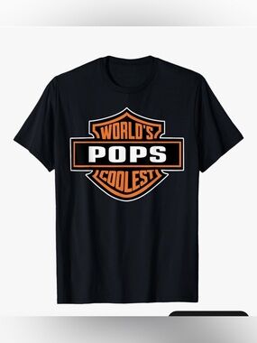 NWT Mens World's Coolest Pops Best Dad In The World Father's Day T-Shirt XL